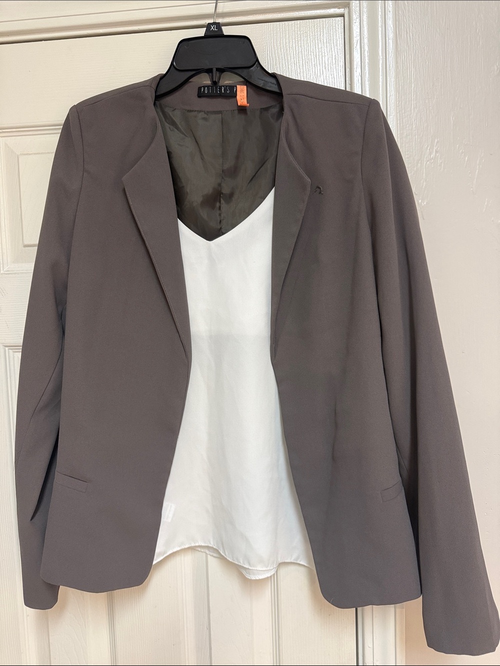 Potter's Pot Gray Open-Front Women's Blazer